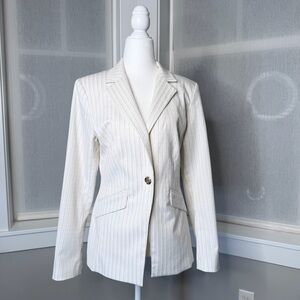 White House Black Market Ivory Striped Blazer